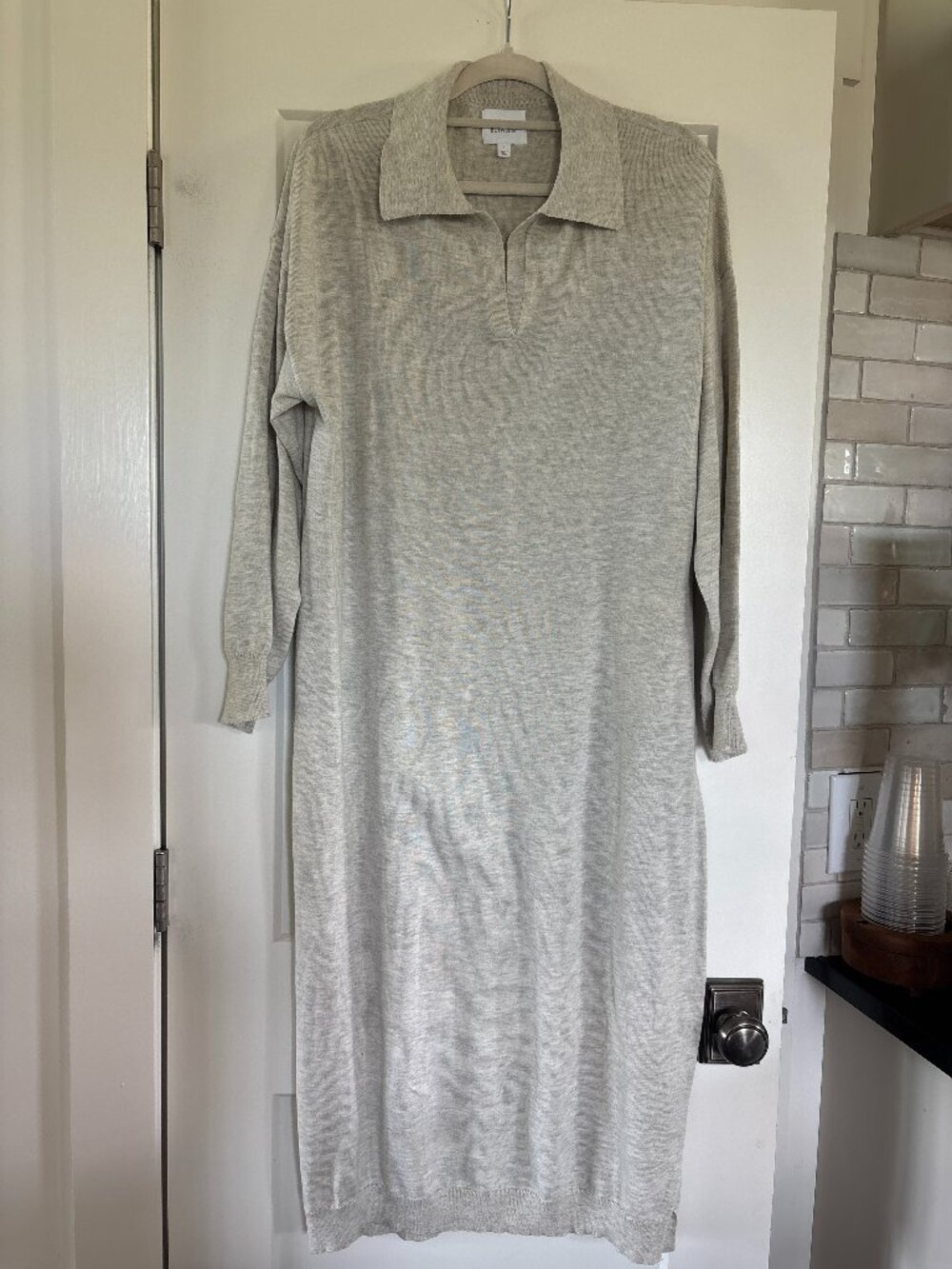 Things Between L Off-white Heather Gray Sweater Dress